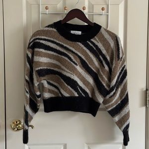 & Other Stories Alpaca Blend Knit Sweater Zebra Print Women’s Size Small